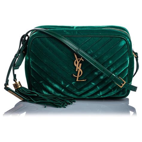 ysl green velvet bag|dark green ysl bag.